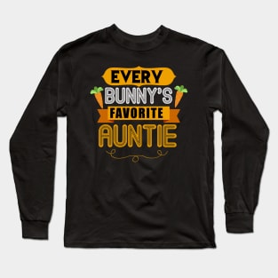 WOMEN'S EVERY BUNNYS FAVORITE AUNTIE SHIRT CUTE EASTER GIFT Long Sleeve T-Shirt